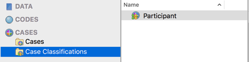 A classification called Participant added to Case Classifications.