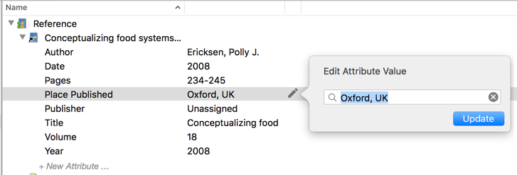 Updating attribute values in List View