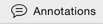 Speech bubble representing show annotations
