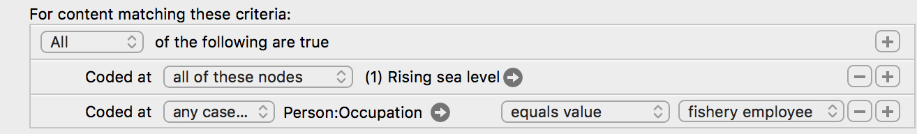 Example of Coding Query criteria.