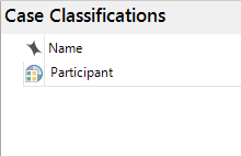 A classification called Participant added under Case Classifications.
