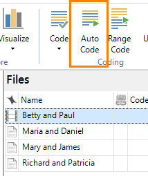 Auto coding selected interview transcripts.