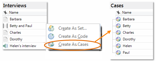 Process of creating cases from interview files.