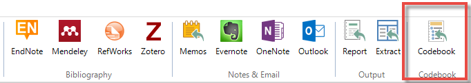 Codebook option on the Import ribbon.