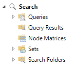 Queries and Search Folders organized under Search in Navigation View.