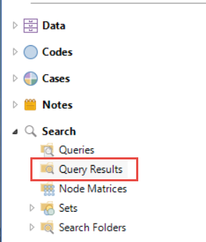 Query Results folder in Navigation View.