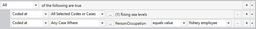 Example of Coding Query criteria.