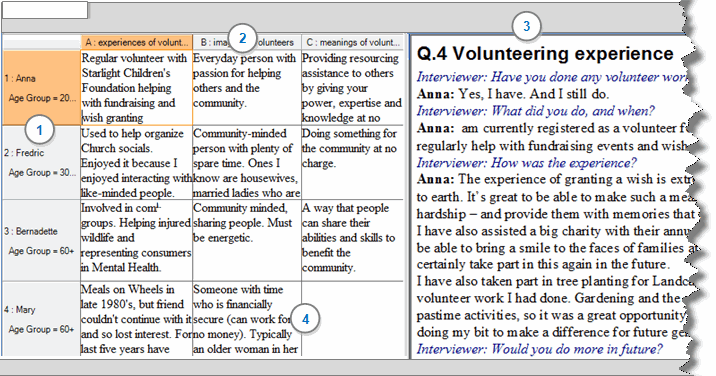 Example of a framework matrix.